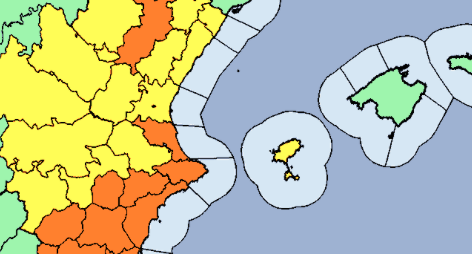 El Centro de Emergencias informa que hay riesgo de tormentas y lluvias nivel amarillo en toda la provincia de Alicante