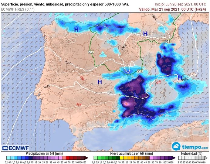 Alerta naranja en Alicante y la mitad sur de Valencia por lluvias