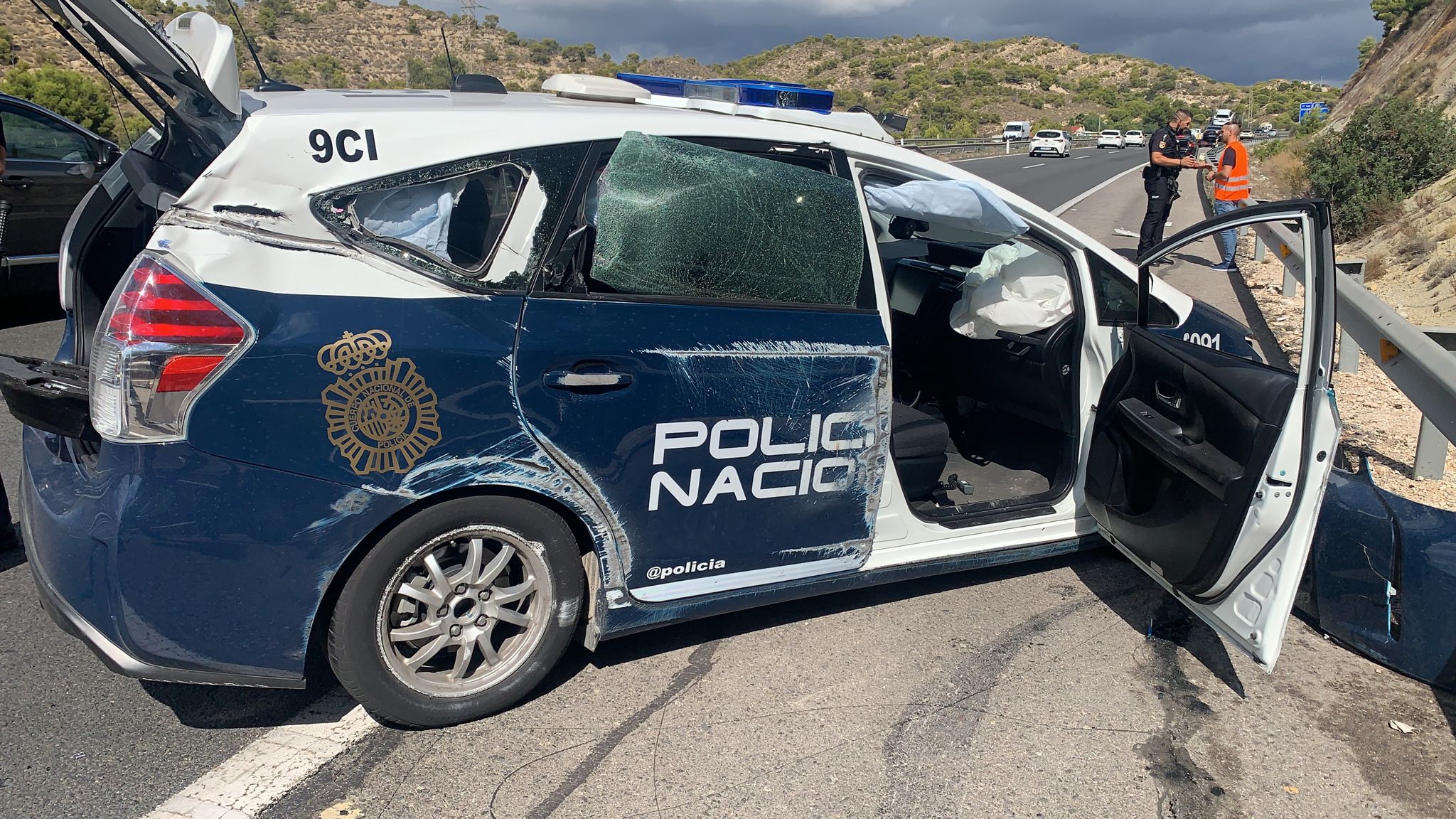 Accidente de vehículo policial en Benidorm
