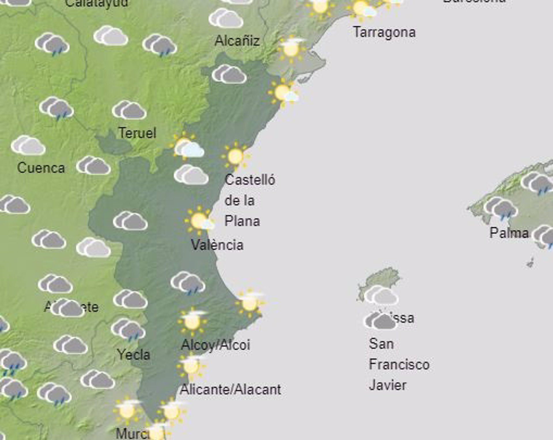 El Día de Todos los Santos llega entre cielos nubosos y precipitaciones durante la mañana en la Comunitat Valenciana
