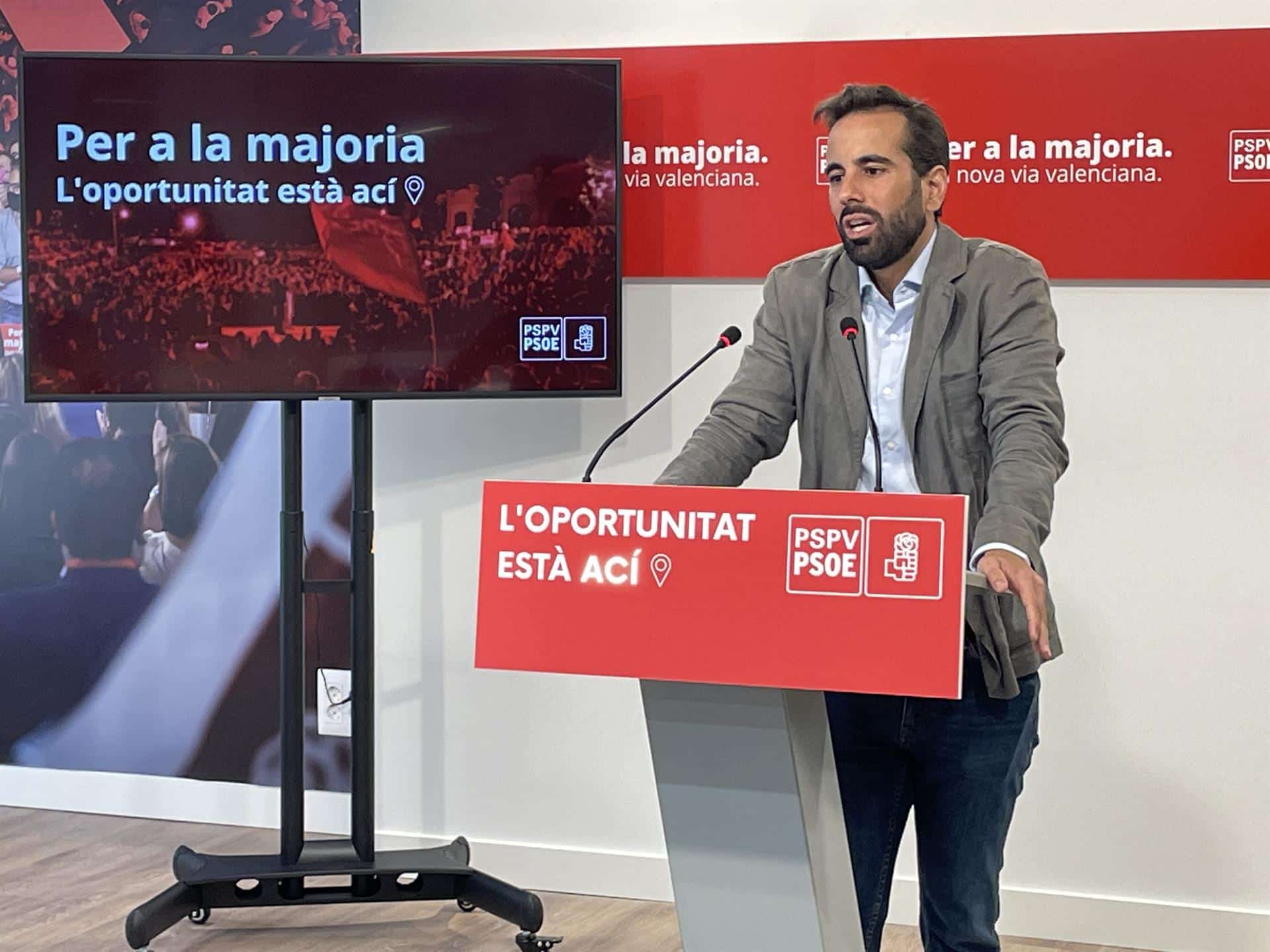 El PSPV reprocha al PP que «se empeñe en hablar mal» de la Comunitat Valenciana cuando es «ejemplo de gestión»