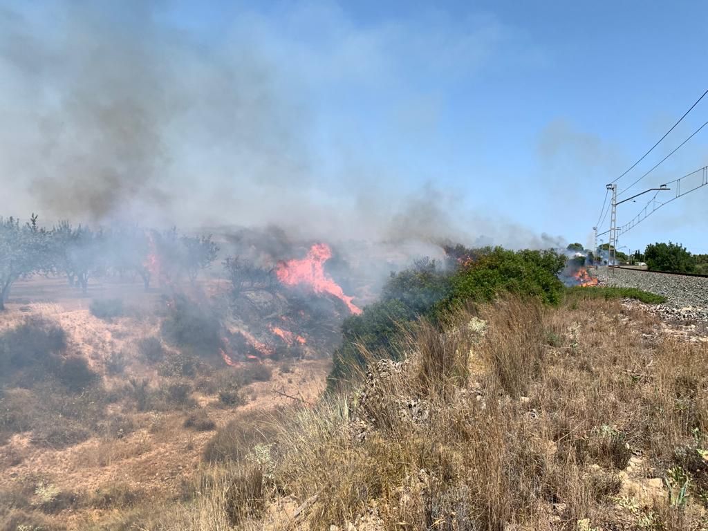 Restablecida la circulación de trenes entre Sant Vicent y Agost tras el incendio forestal de Alicante