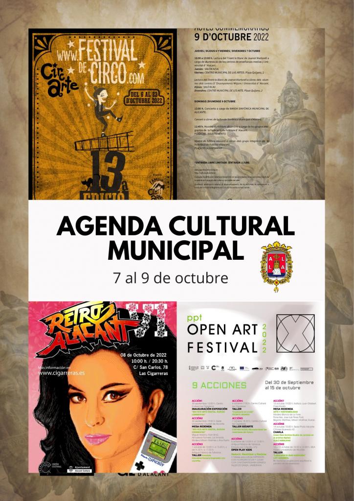 Agenda cultural del 7 al 9 de octubre