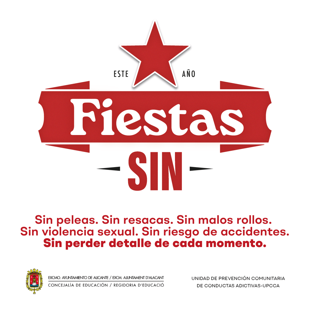 El Ayuntamiento de Alicante lanza la campaña de prevención y concienciación ‘Fiestas Sin’
