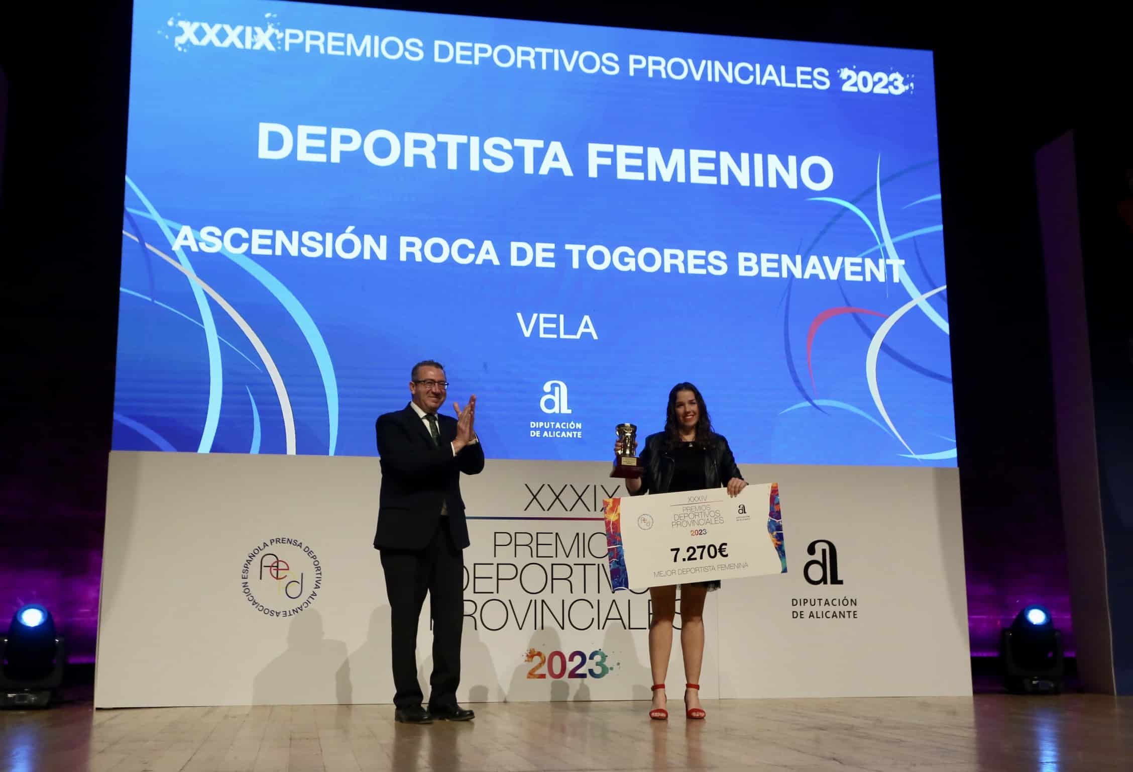 La regatista Ascensión Roca de Togores y el ciclista Felipe Orts, Mejores Deportistas de la Provincia de 2022